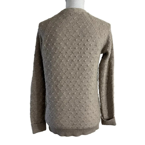 TopShop Textured Cardigan Sweater Size 4 Oatmeal Beige Buttons Long Sleeves - Picture 2 of 8
